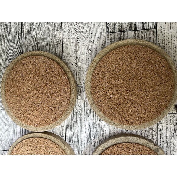 Vintage Thirsty Stone Manatee Sandstone Coasters Set of 4 Cork Backing 2000 - Picture 9 of 9